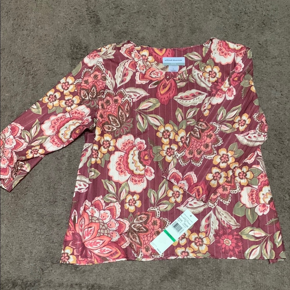 Floral Women's Top - Pink and Red